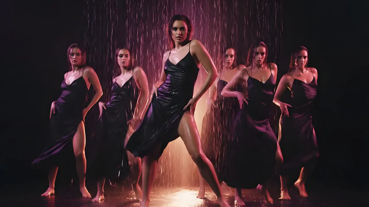 Dancers in falling water, still from the Sail My Sea video